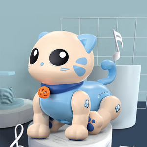 ربات اسباب بازی گربه موزیکال کنترلی آبی Robot Cat Toy for Kids, Remote Control Kitty Toys_اسباب بازی
